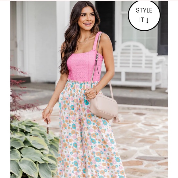 Pink Lily Taking It Back Pink Textured Tank Bodysuit - Picture 2 of 10